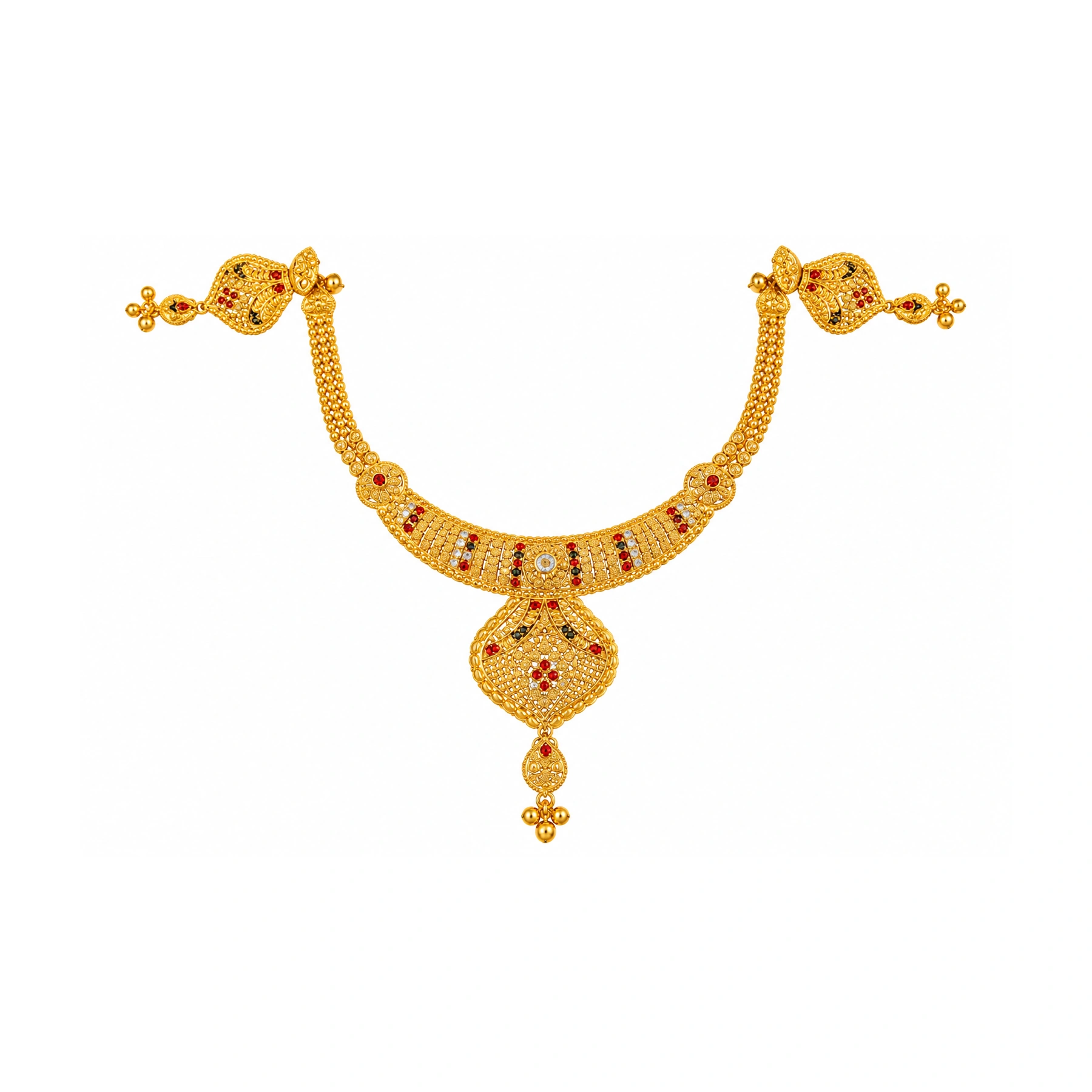 The GSS080510058 Gold Short Necklace Set
