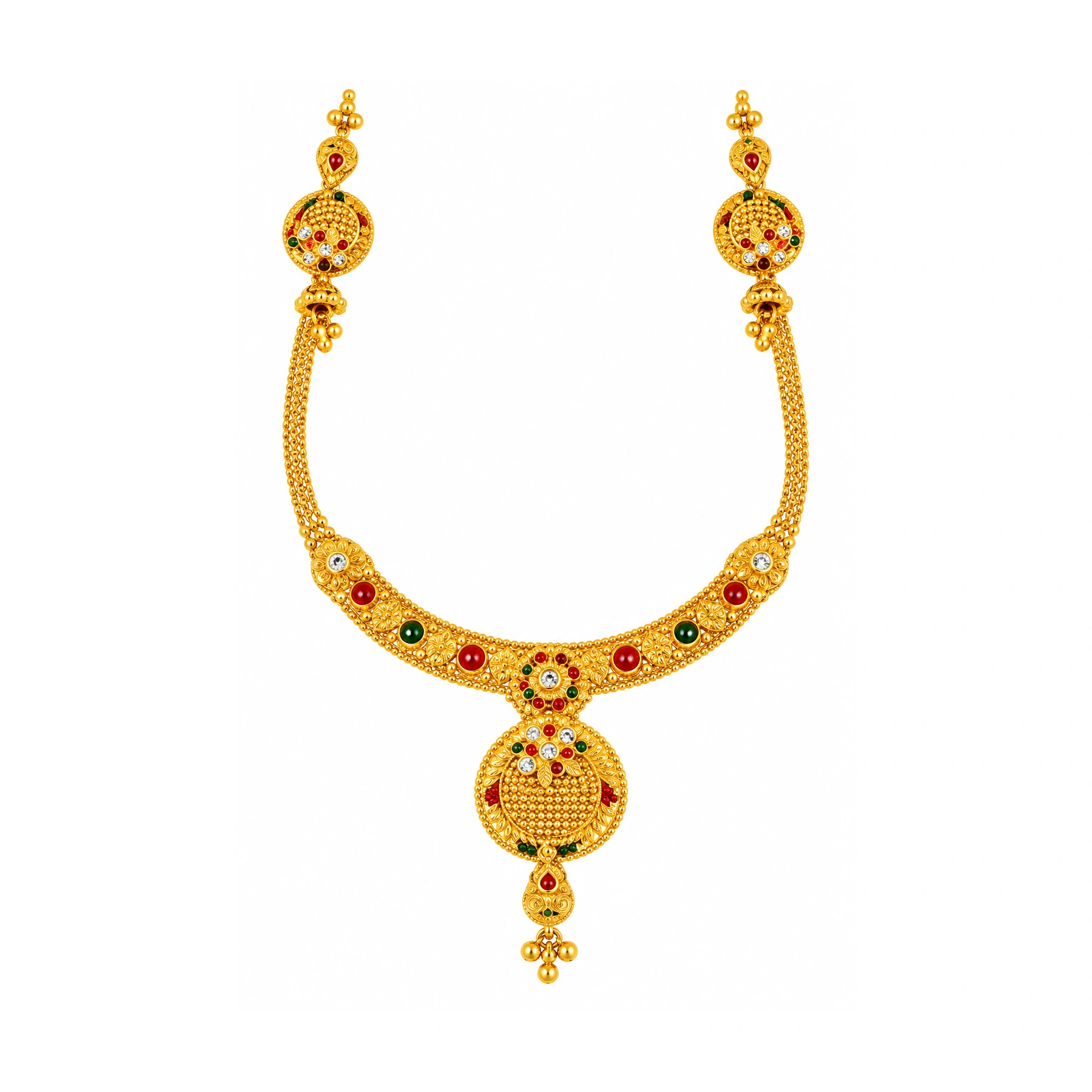 The GSS080510065 Gold Short Necklace Set