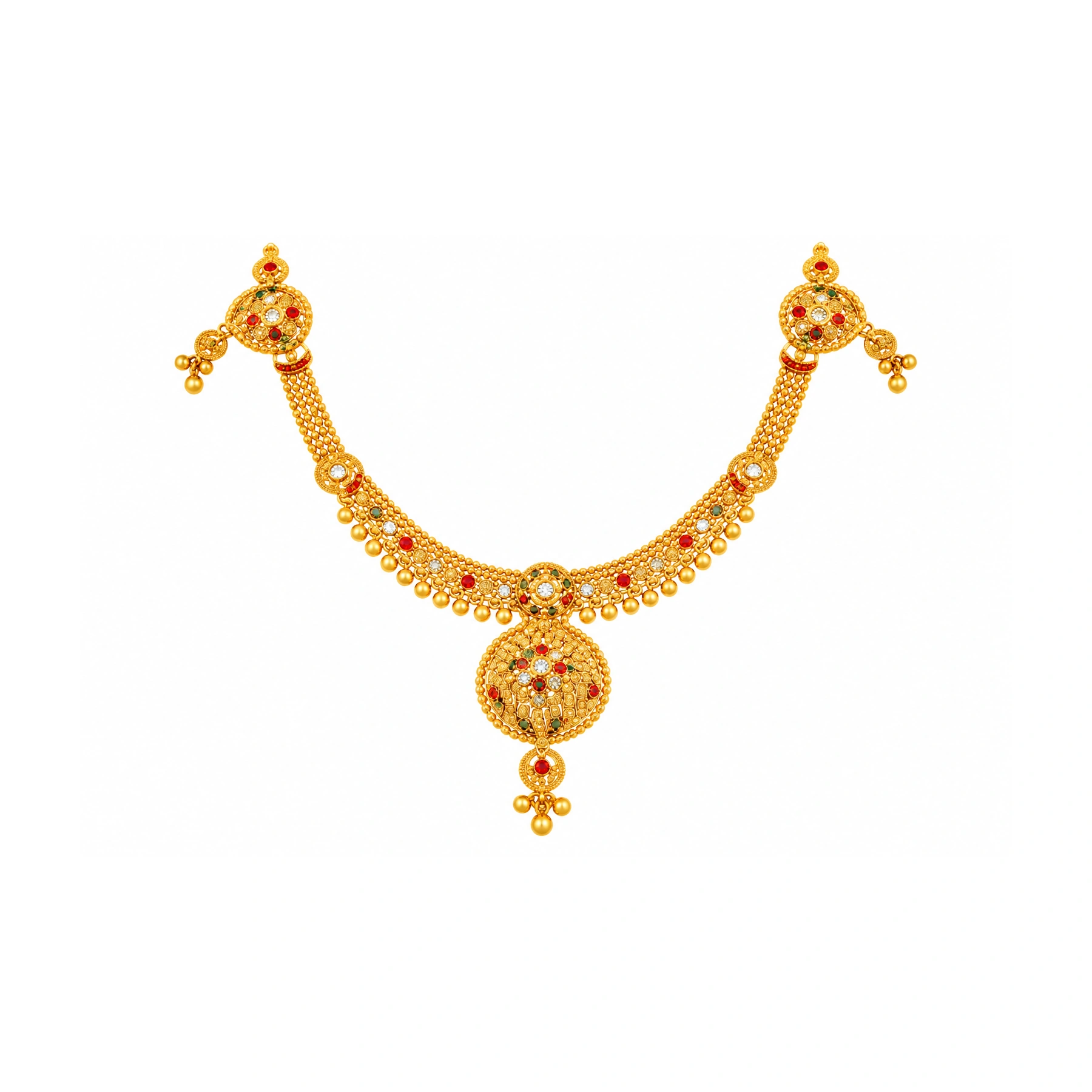The GSS080510066 Gold Short Necklace Set