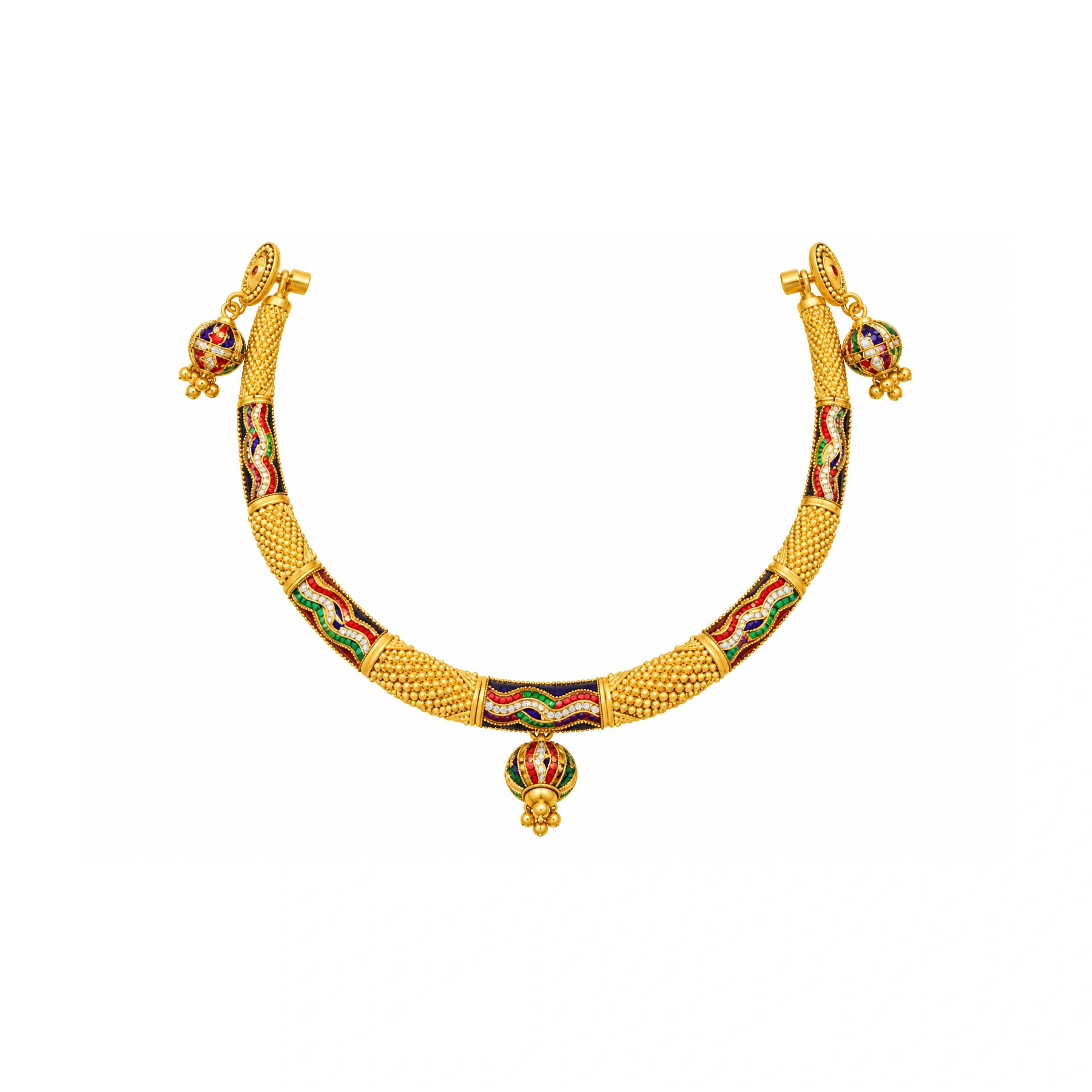 The GSS081210012 Gold Short Necklace Set