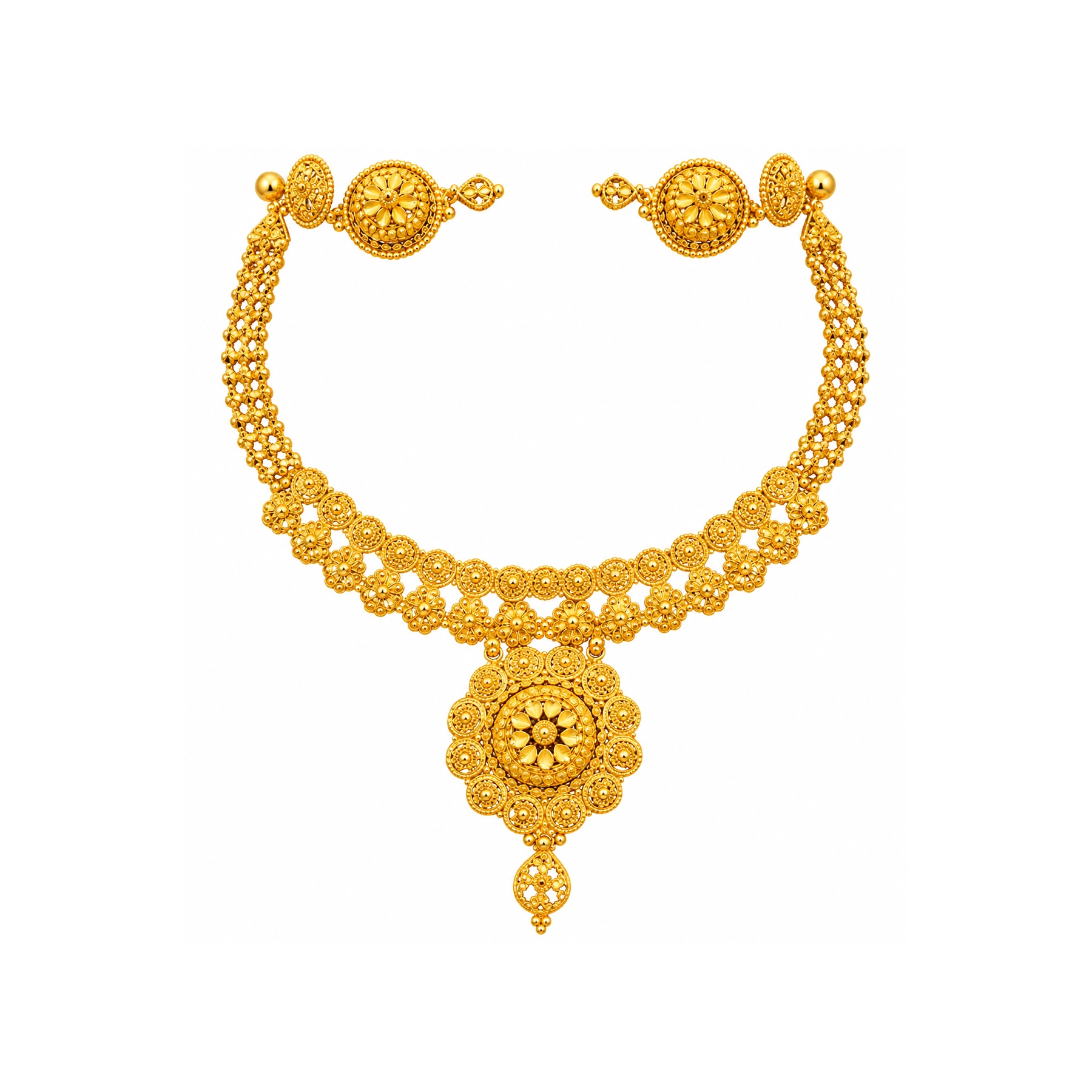 The GSS082410009 Gold Short Necklace Set