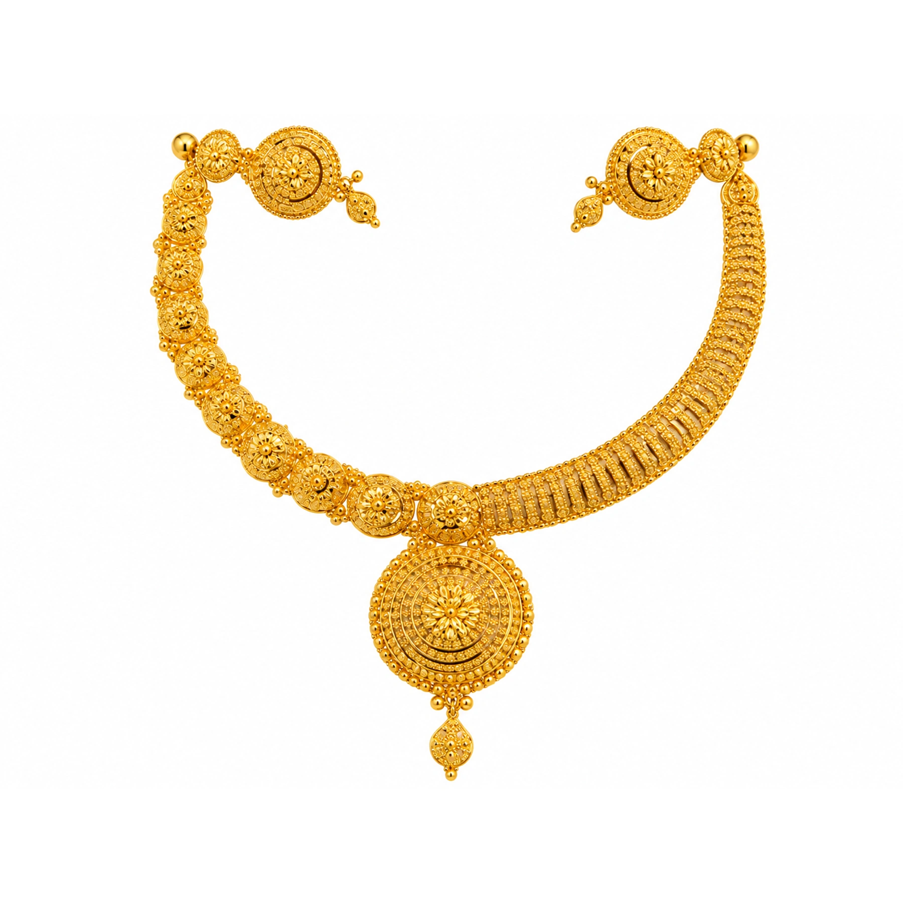 The GSS082410013 Gold Short Necklace Set