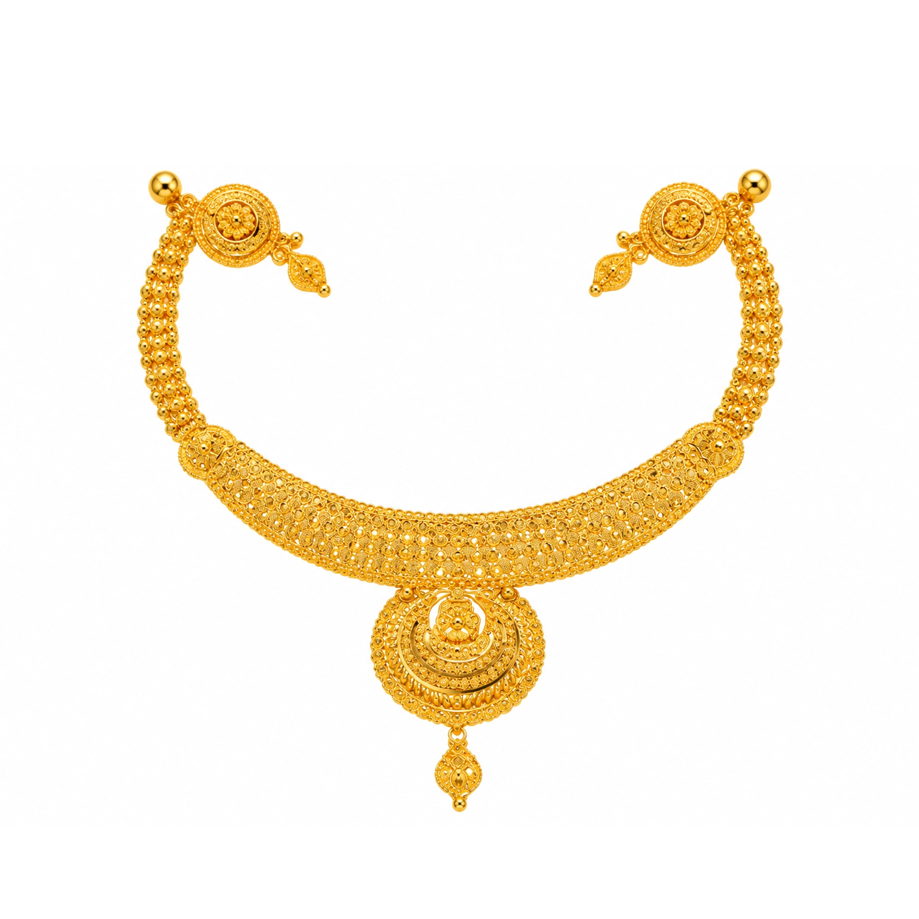 The GSS082410015 Gold Short Necklace Set