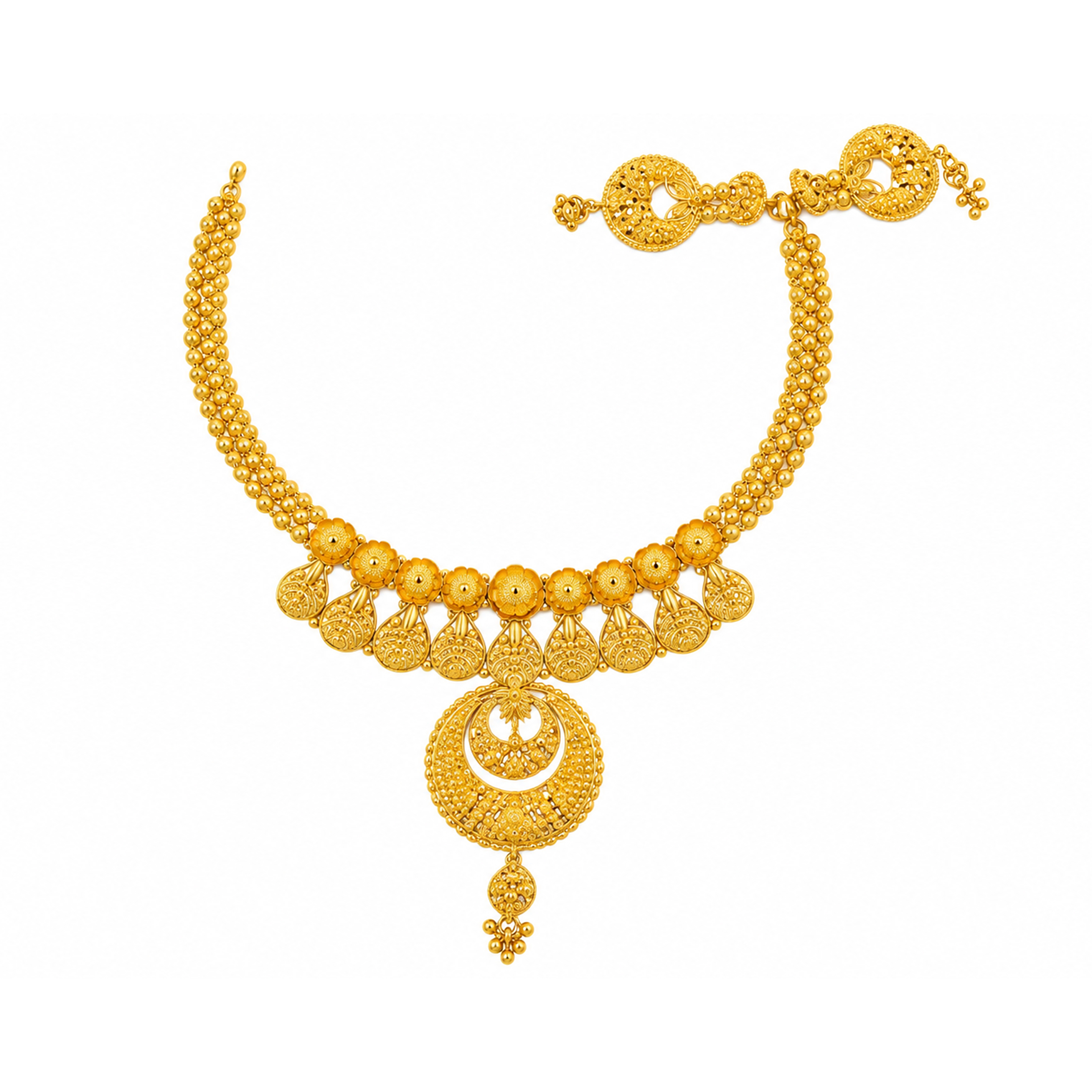 The GSS082810148 Gold Short Necklace Set