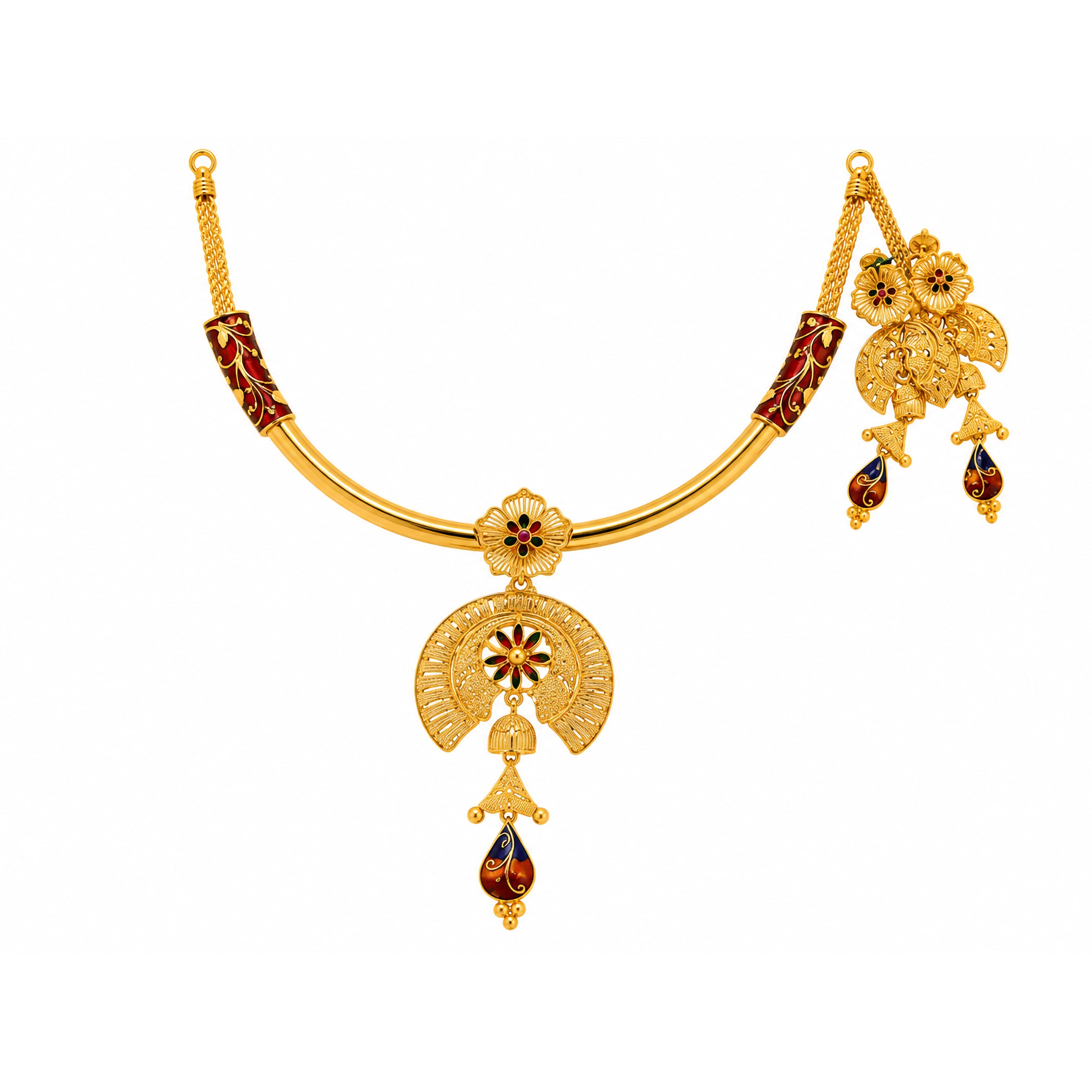 The GSS082910003 Gold Short Necklace Set
