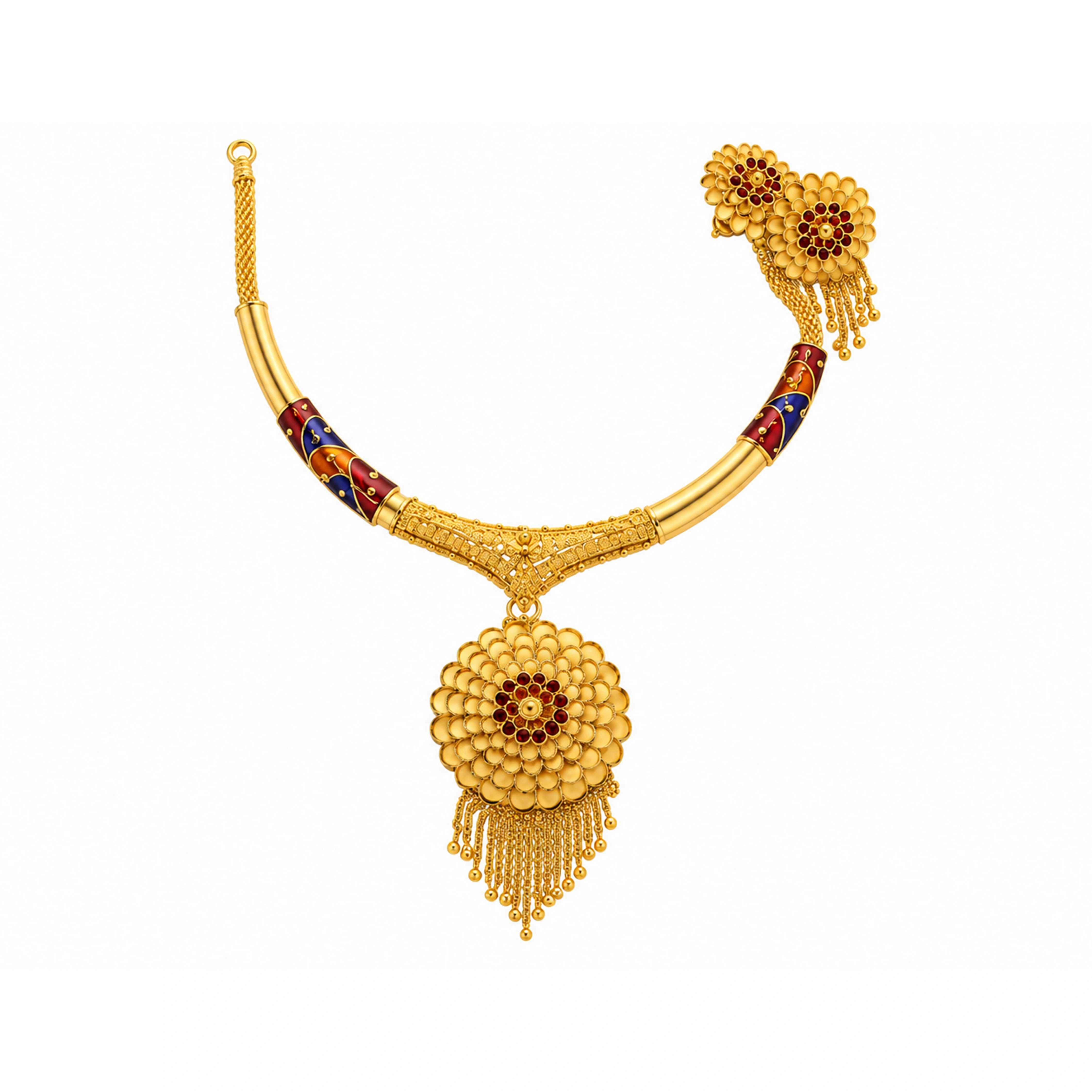 The GSS082910004 Gold Short Necklace Set