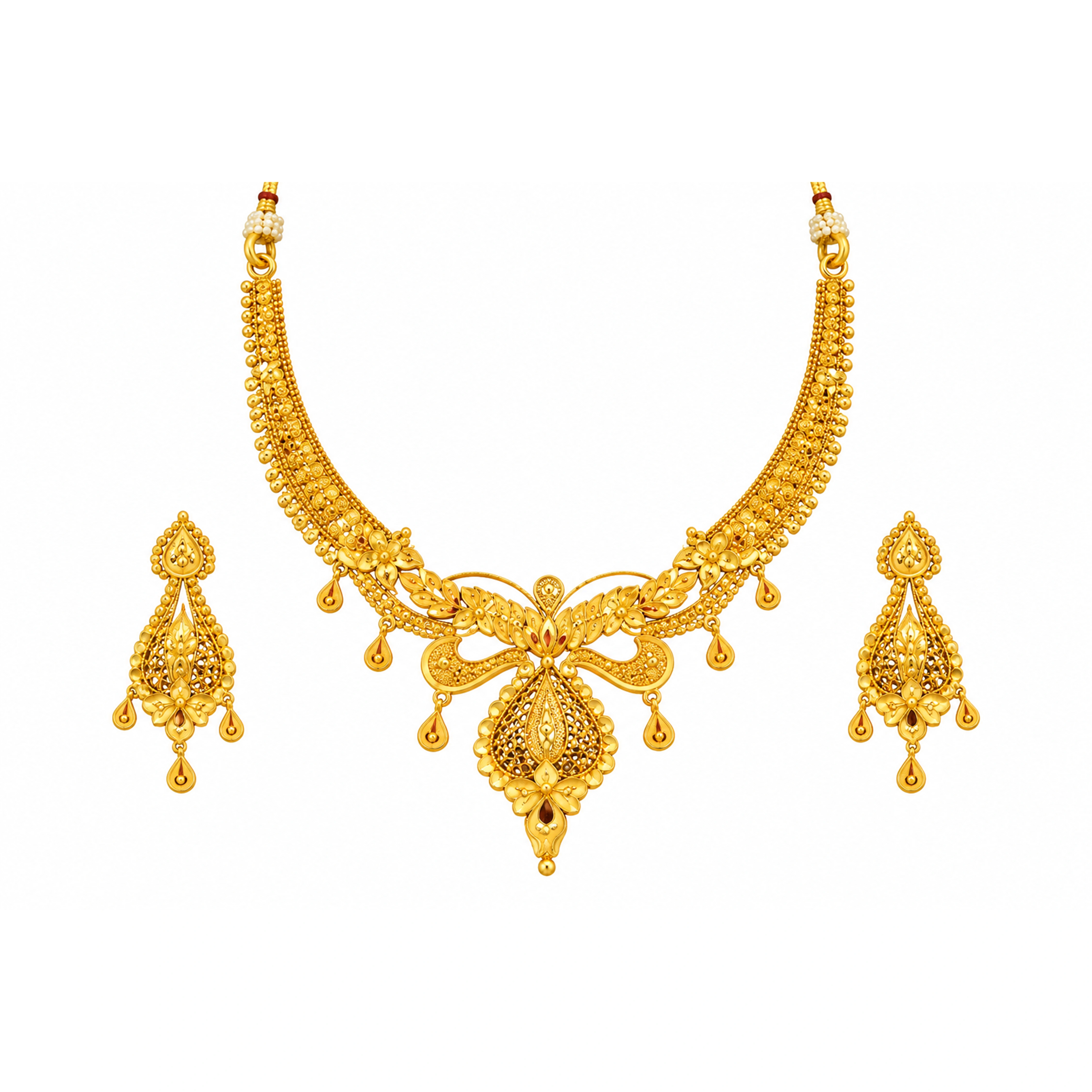 The GSS083110083 Gold Short Necklace Set