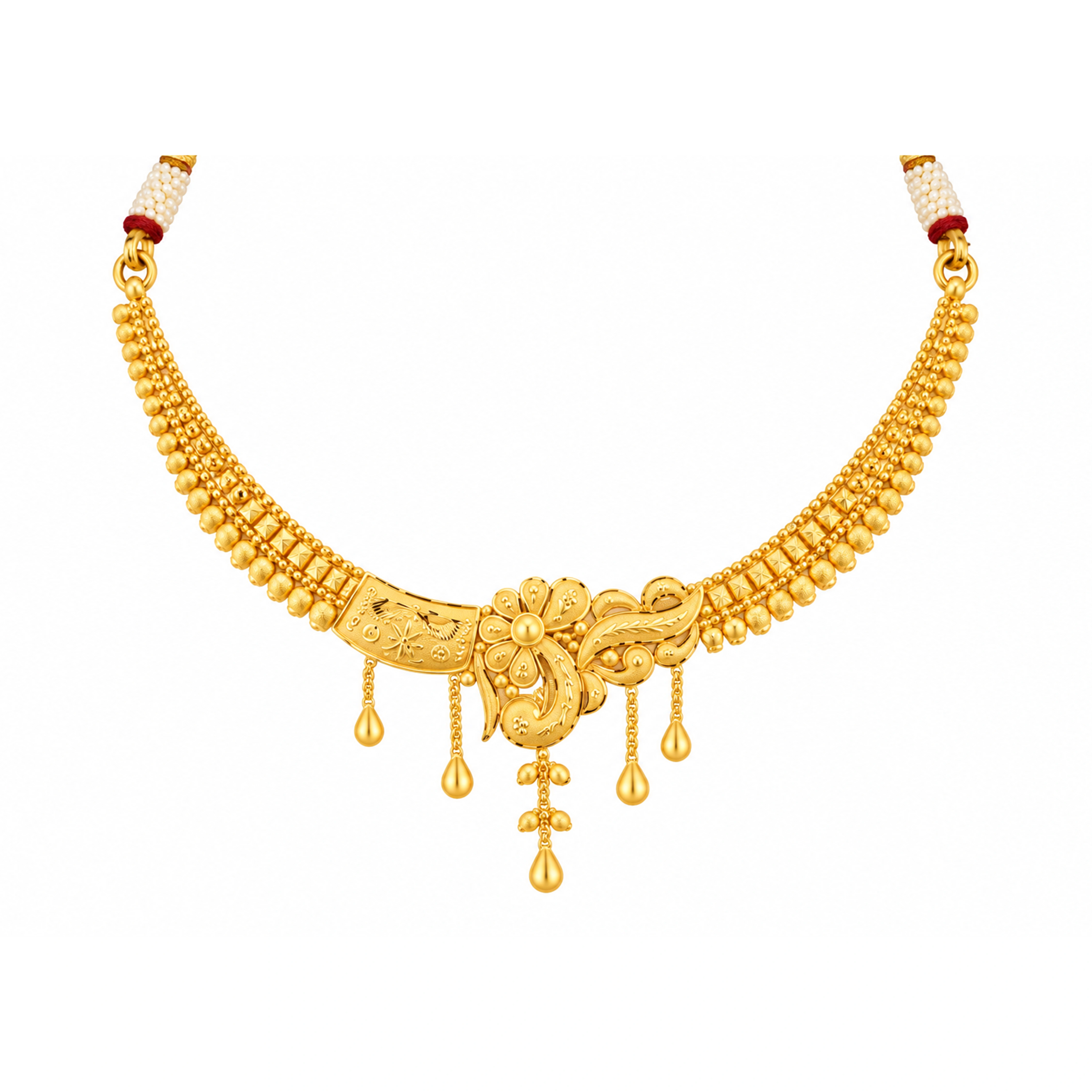 The GSS083610154 Gold Short Necklace Set