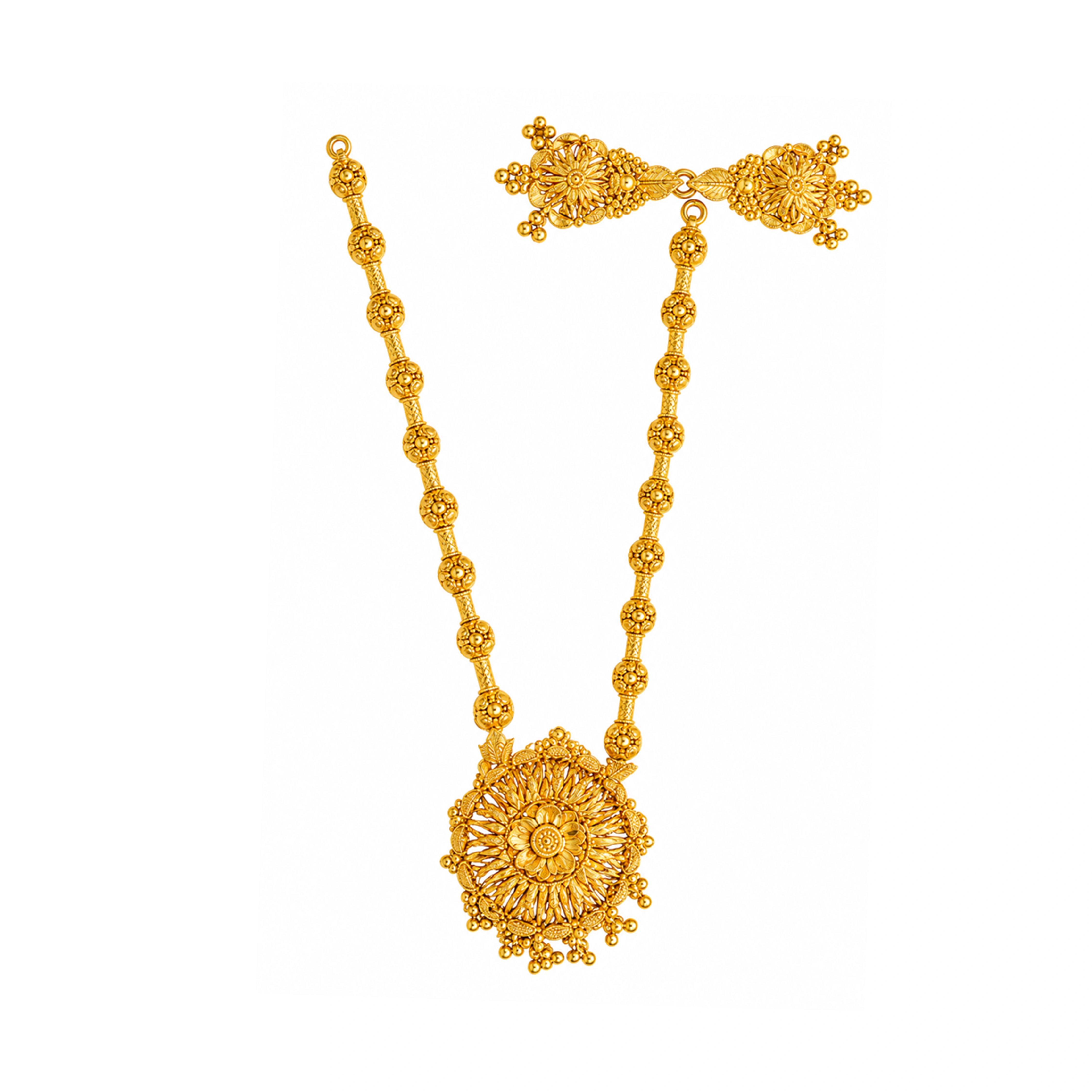 The GSS083610164 Gold Short Necklace Set
