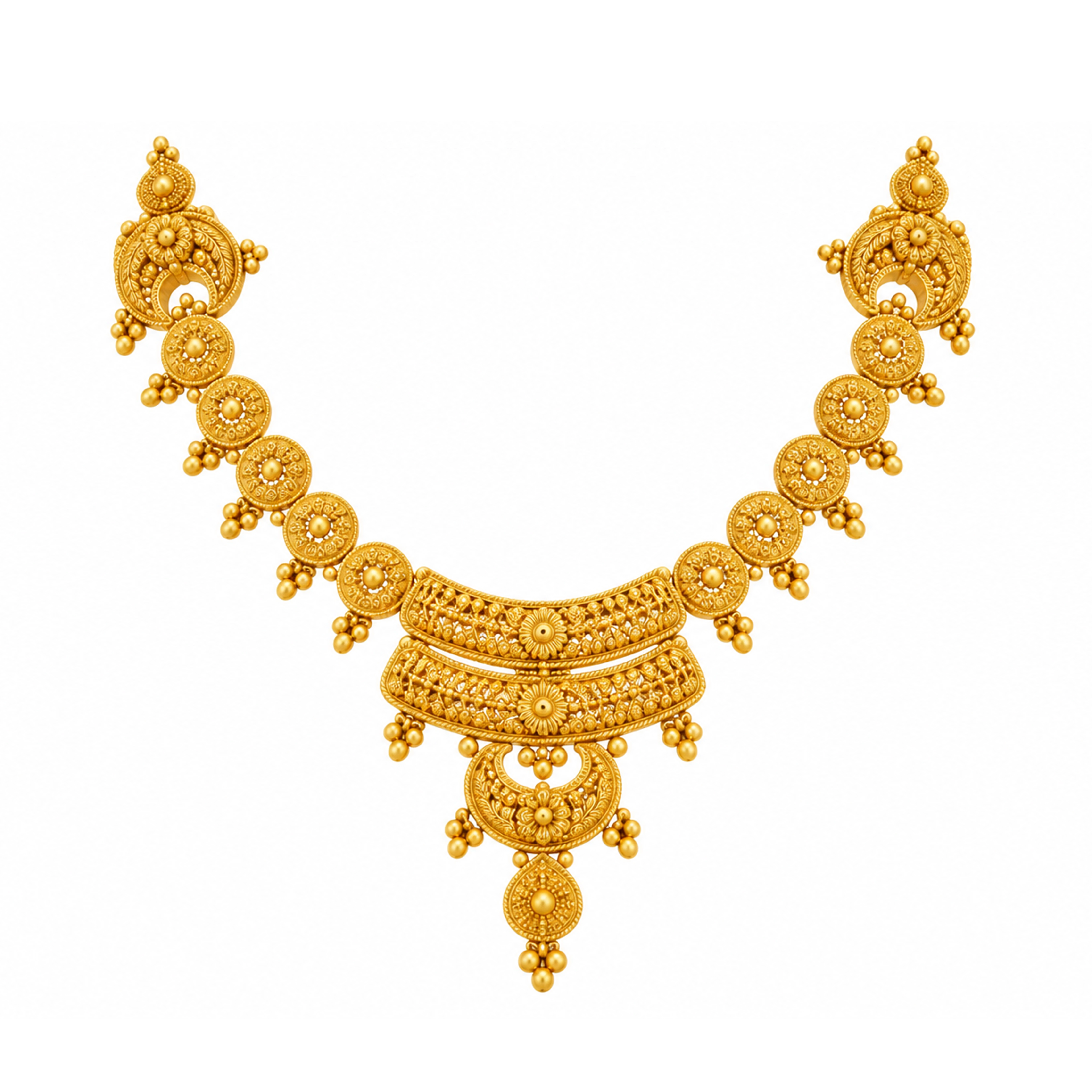 The GSS083610172 Gold Short Necklace Set