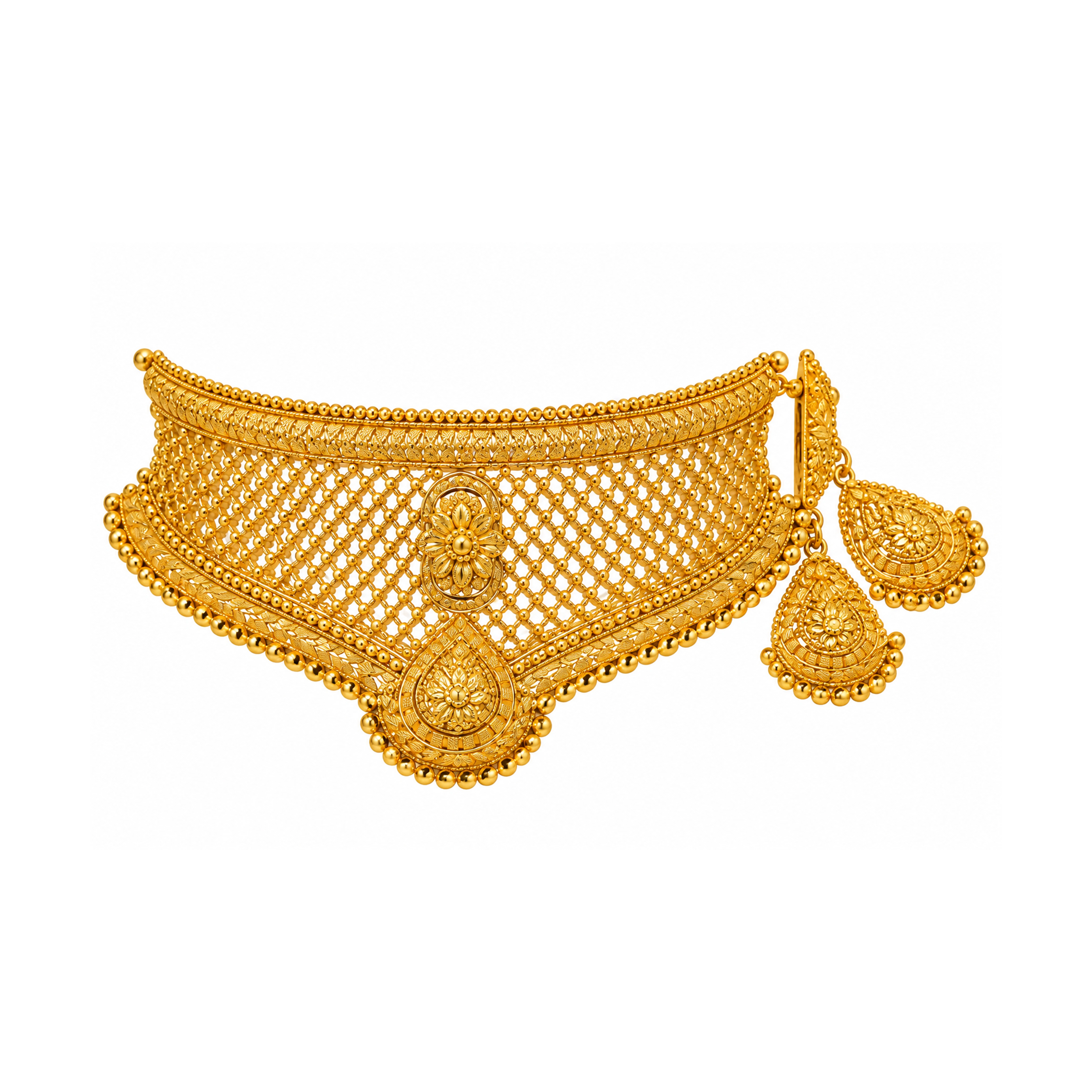 The GSS083610175 Gold Short Necklace Set