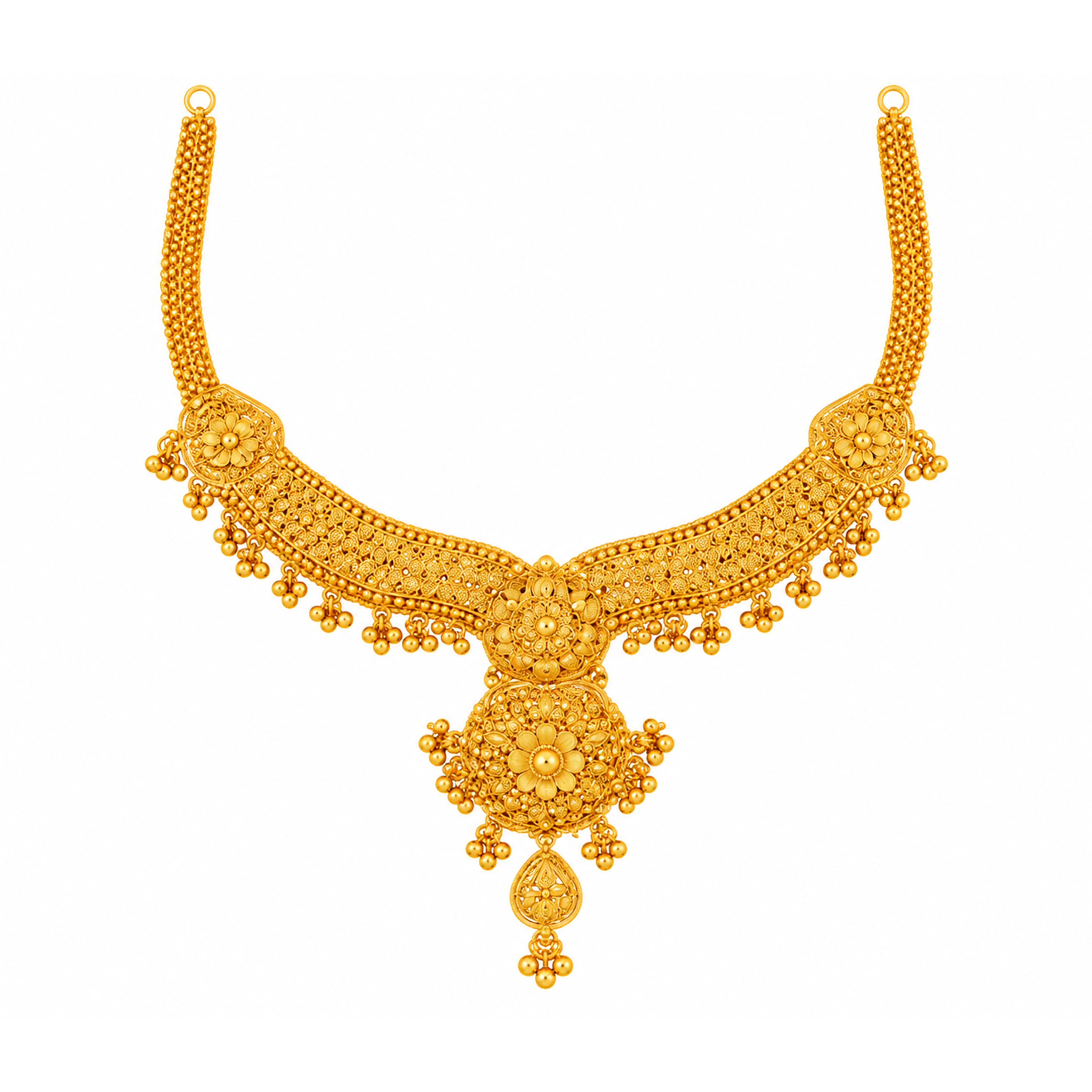 The GSS088610011 Gold Short Necklace Set