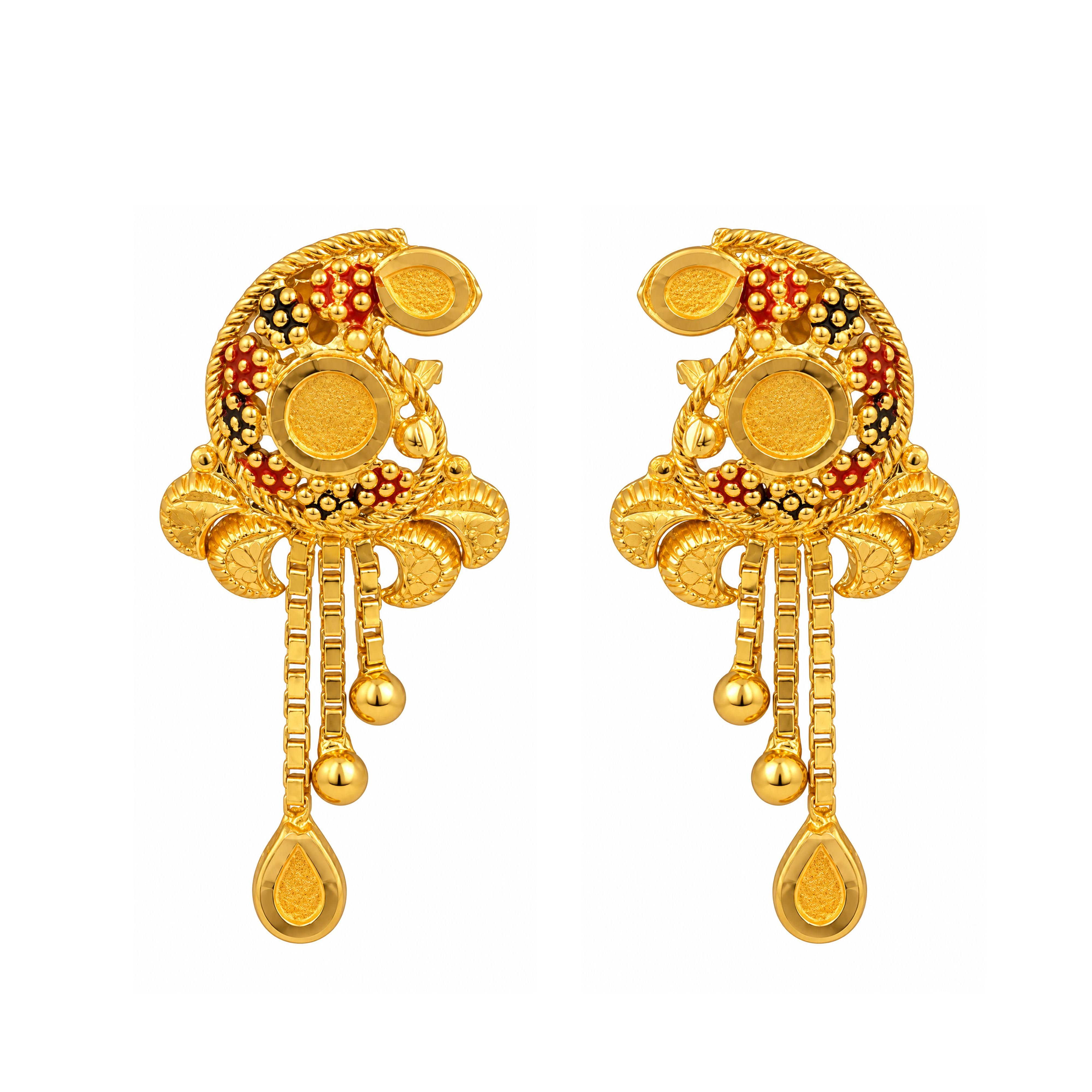 Maharani Crescent Gold Earrings