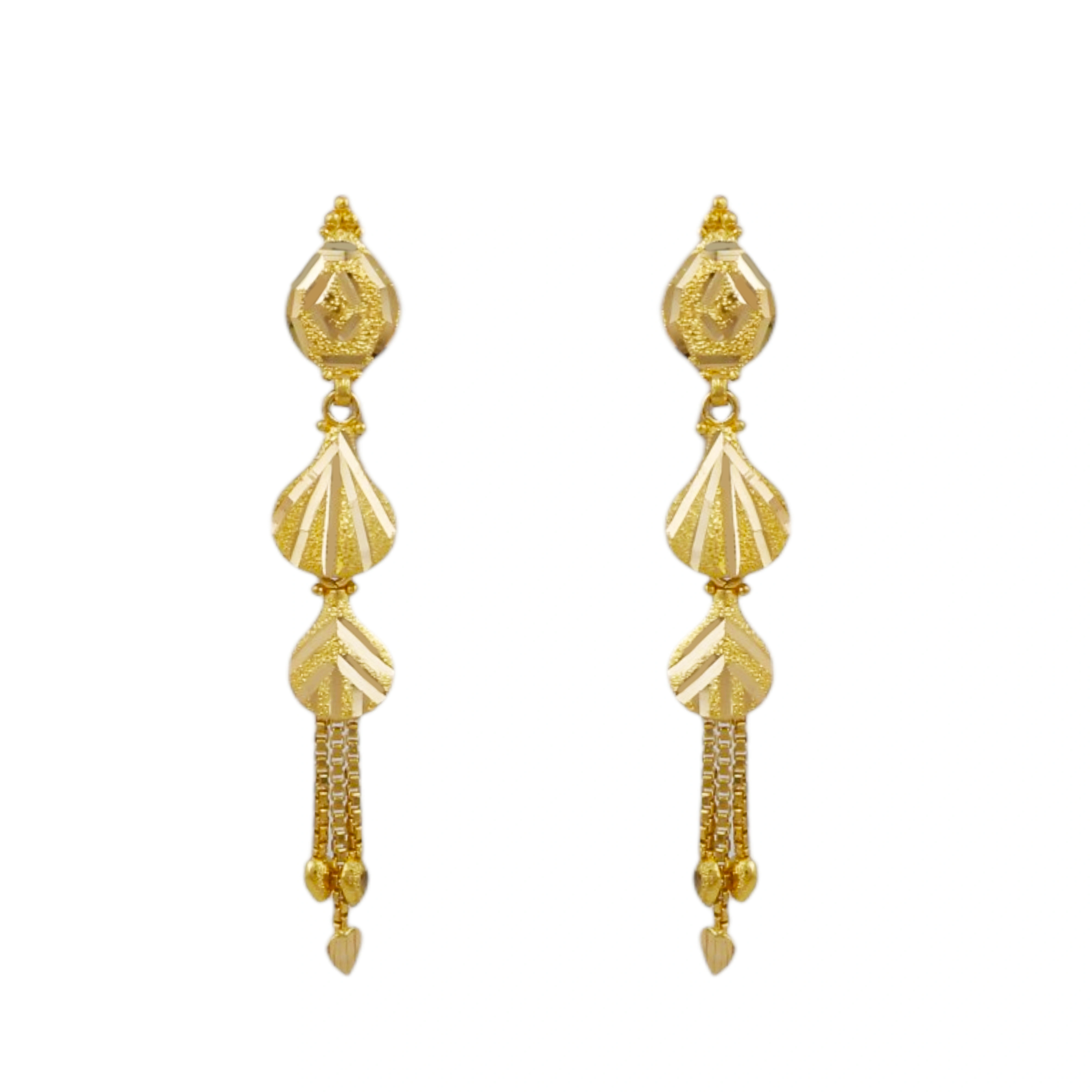 Regal Cascade Gold Earrings