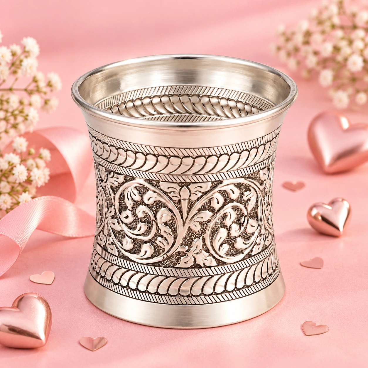 925 Silver Nakshi Scrollwork Panchapatra
