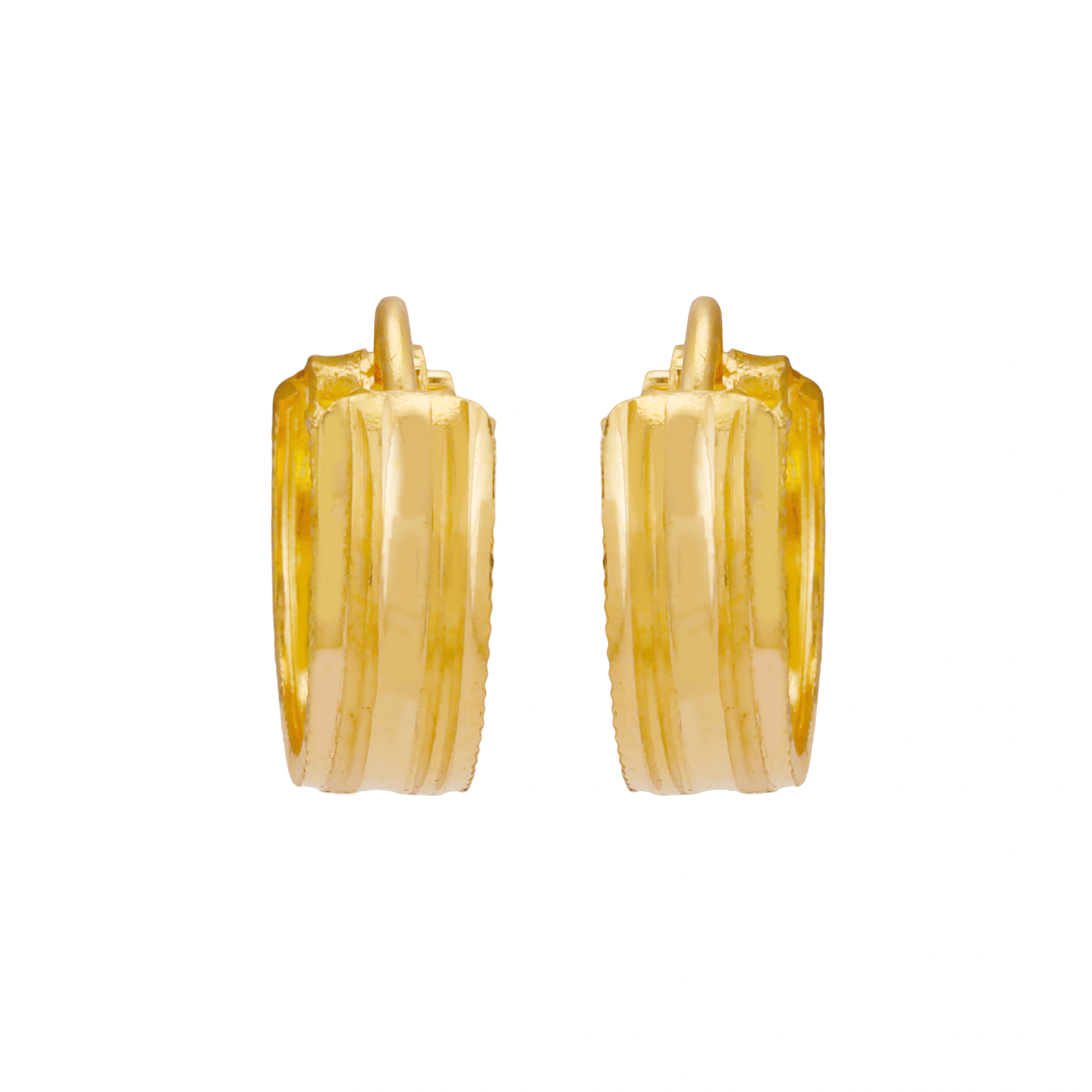 22kt Gold Classic Wide Band Style Hoop Earrings