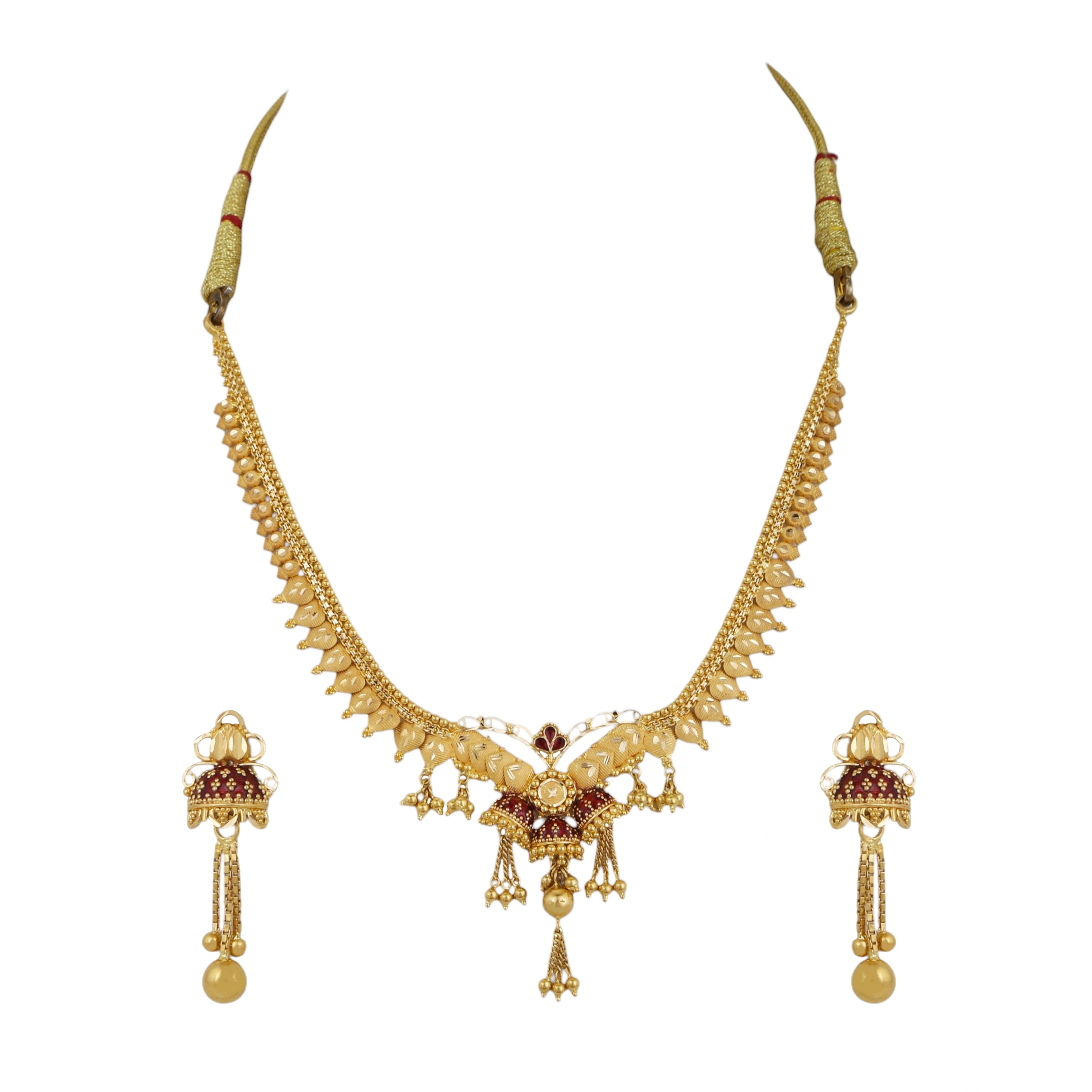 The GSS013510117 Gold Short Necklace Set