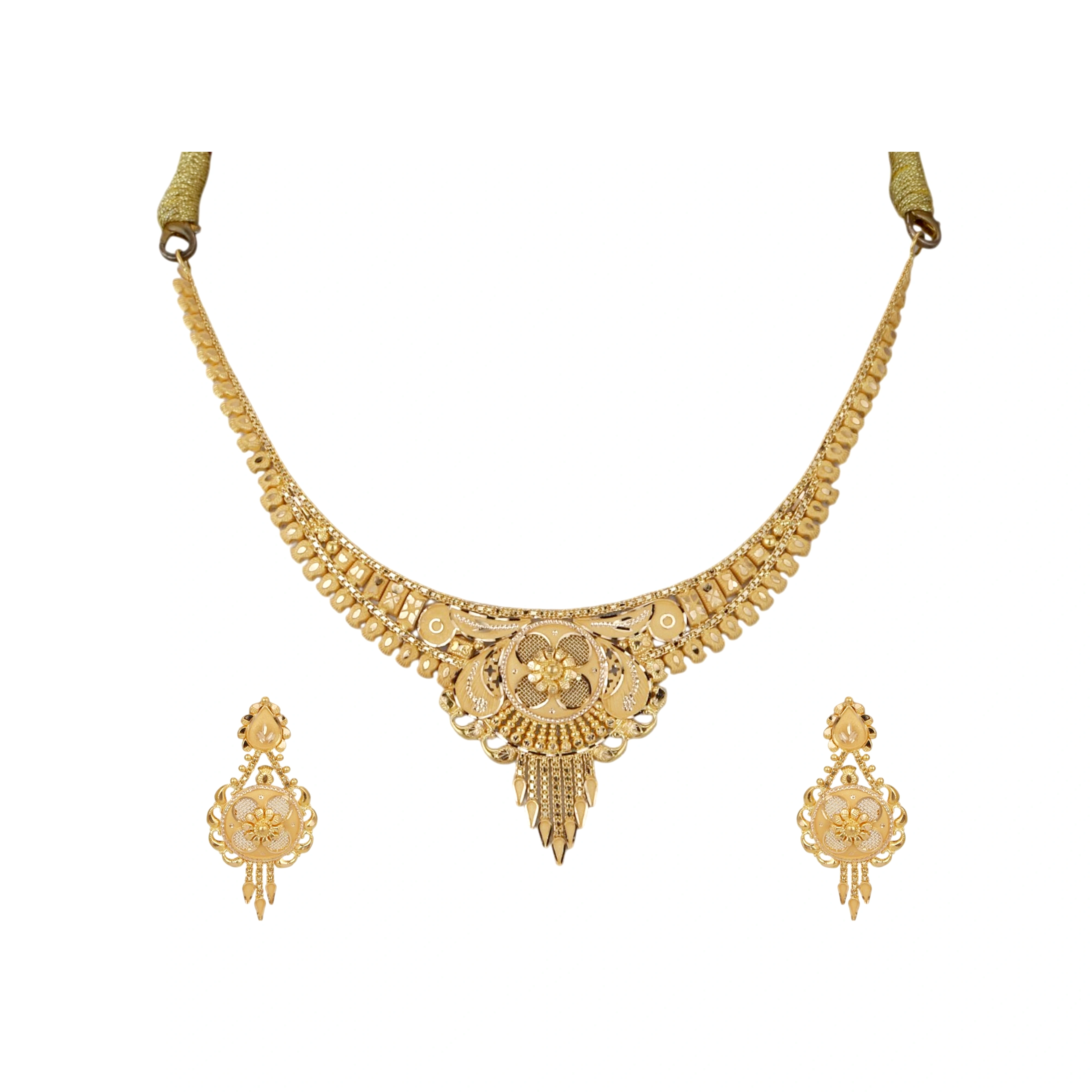 The GSS051011402 Gold Short Necklace Set