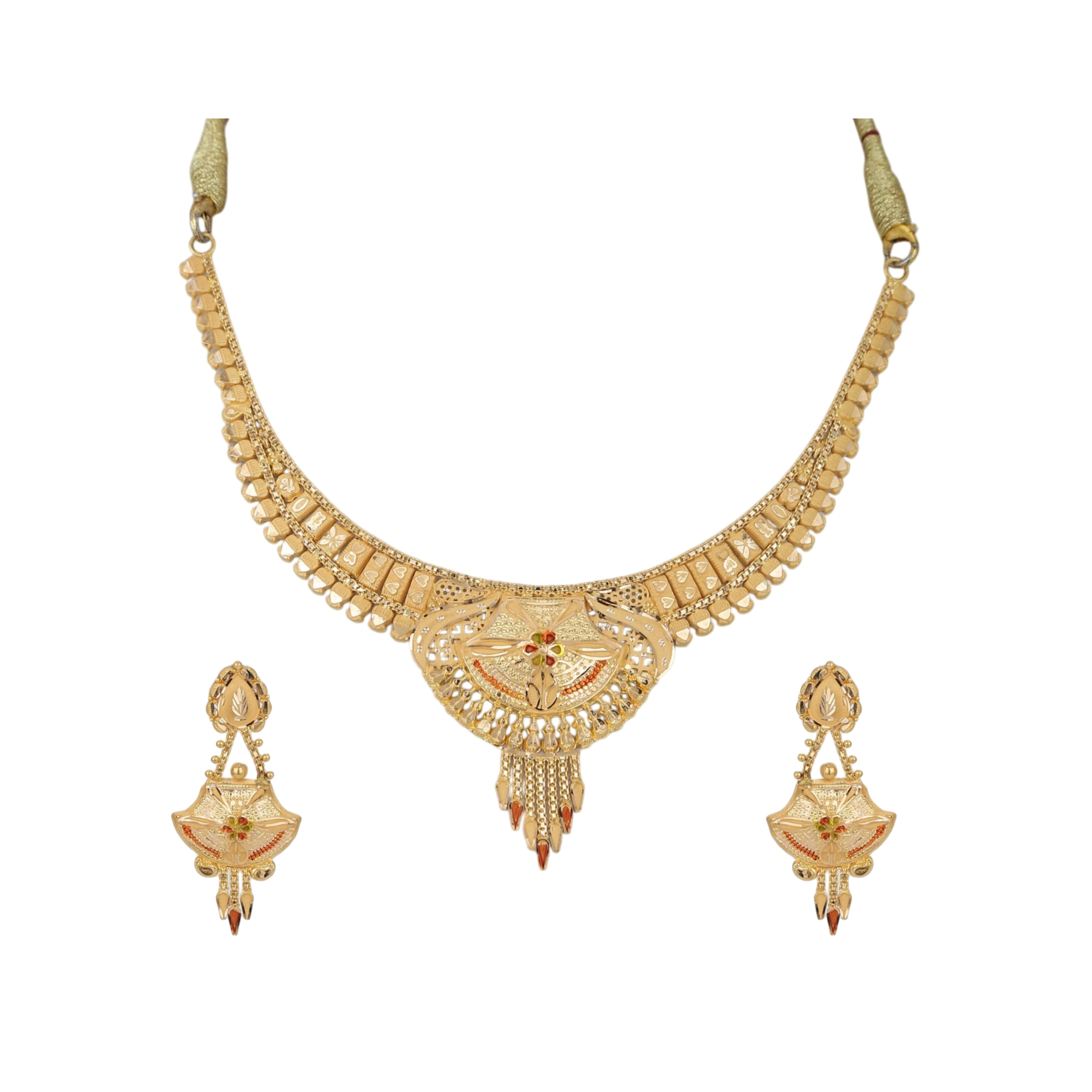 The GSS051011397 Gold Short Necklace Set